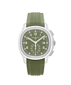 Patek Philippe Aquanaut 5968G-010 Chronograph White Gold Khaki Green Dial