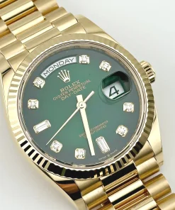Alternative view of Rolex Day-Date 36 128238 Yellow Gold Green Diamond Dial