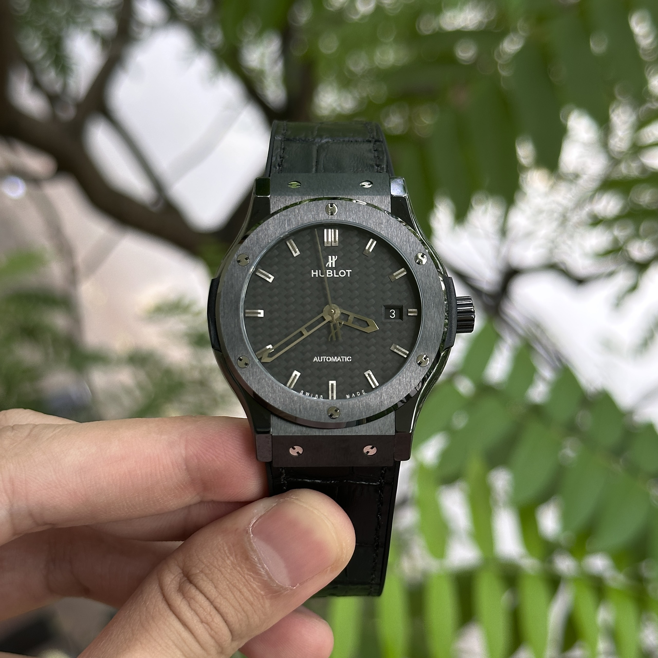 Hublot Classic Fusion Ceramic Carbon Dial Replica Watch JJZ 42mm - Image 2