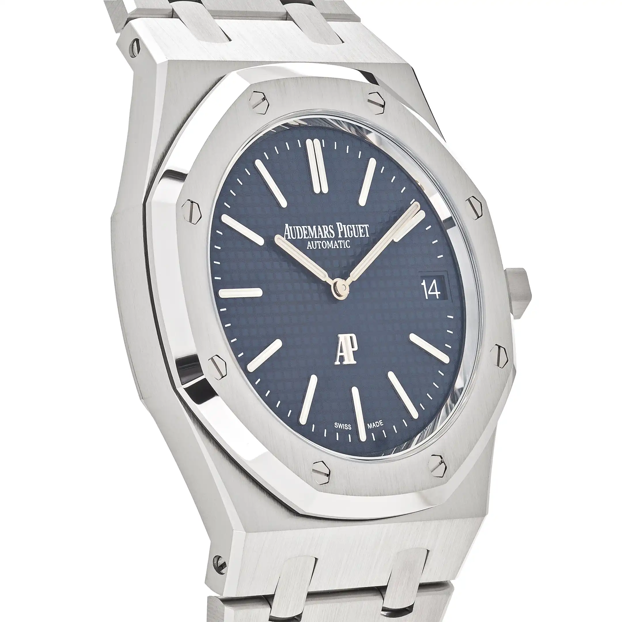 Audemars Piguet Royal Oak 16202ST.OO.1240ST.02 ‘Jumbo’ Extra-Thin Stainless Steel Blue Dial - Image 4