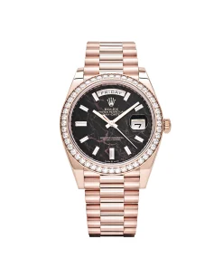 Rolex Day-Date 40 228345RBR Rose Gold Eisenkiesel Dial Diamond Bezel