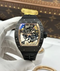 Richard Mille Replica Luxury RM055-CA-RG Black Rubber Strap Factory ZF 49.9×42.7mm