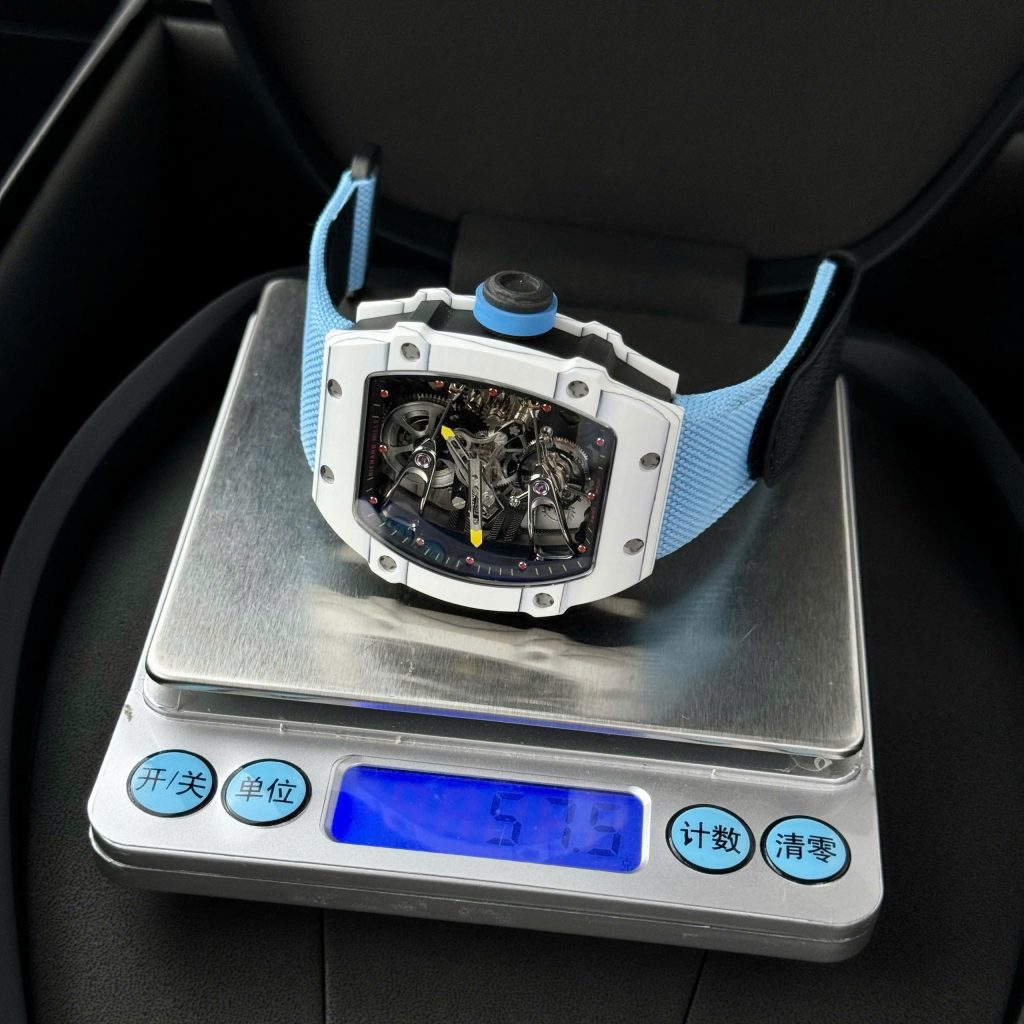 Đồng Hồ Richard Mille 27-02 Replica 11 Rafael Nadal Tourbillon Dây Vải Nato Xanh 42mm