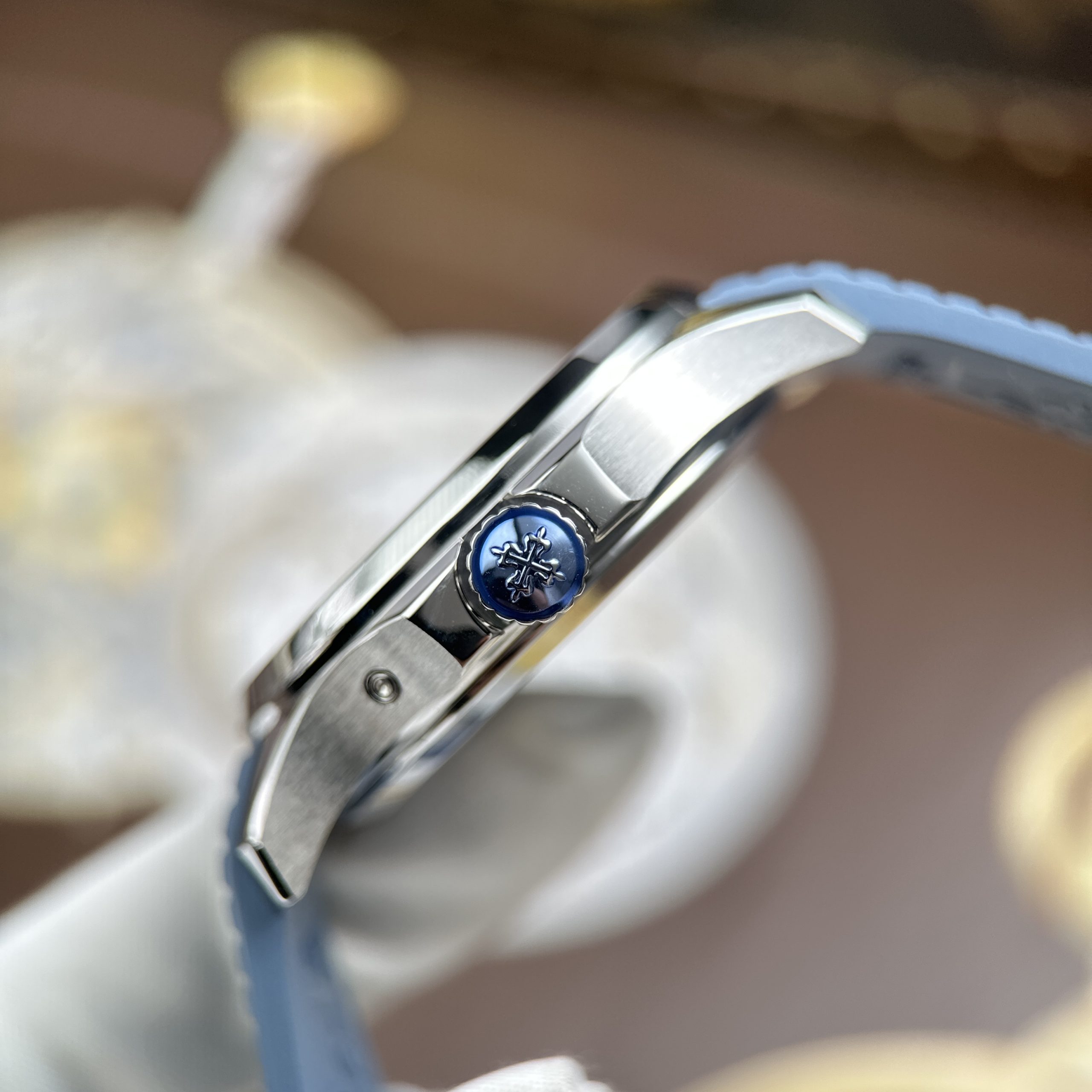 Patek Philippe Aquanaut 5164G Replica 11 Blue Gray Dial Rubber Strap PPF Factory 40.8mm - Image 9