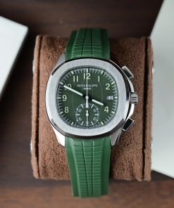 Patek Philippe Replica 11 Aquanaut 5968G Khaki Green Rubber Strap 42.2mm