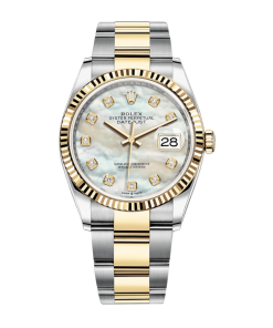 Rolex Datejust 36 126233 Stainless Steel Yellow Gold Mother of Pearl Diamond Dial Oyster
