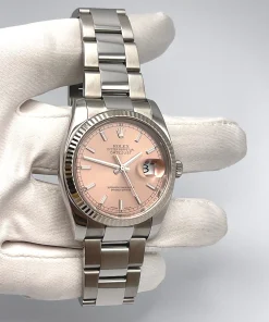 Alternative view of Rolex Datejust 36 116234 Stainless Steel Pink Dial Oyster
