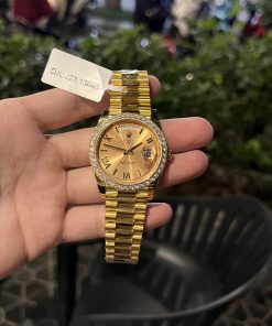 Alternative view of Rolex Day-Date Custom 18K Gold Wrapped Diamonds Moissanite GM Factory 40mm