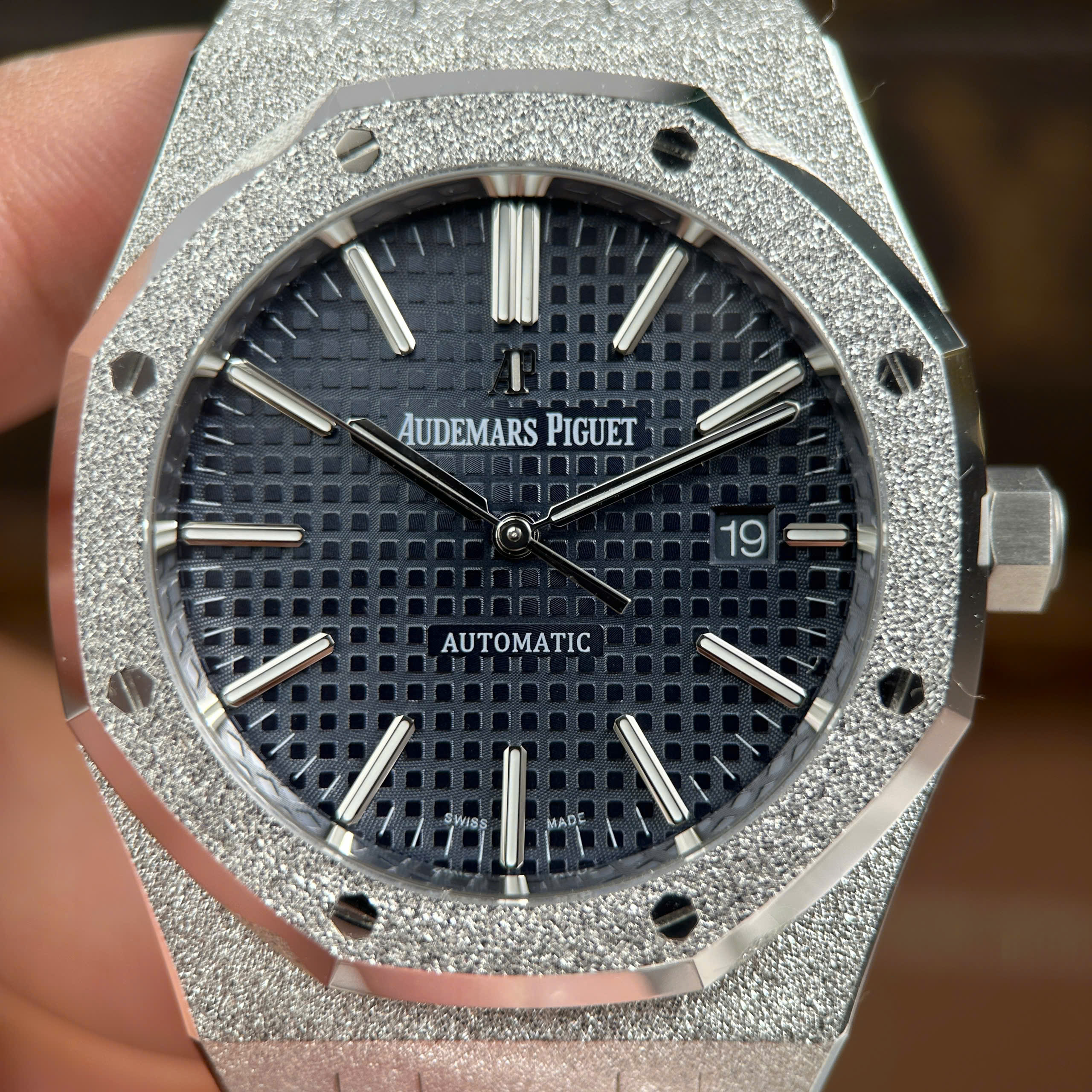 Audemars Piguet Rep11 Watch Royal Oak 15410 Frosted Anthracite Blue Dial Factory APS 41mm - Image 4