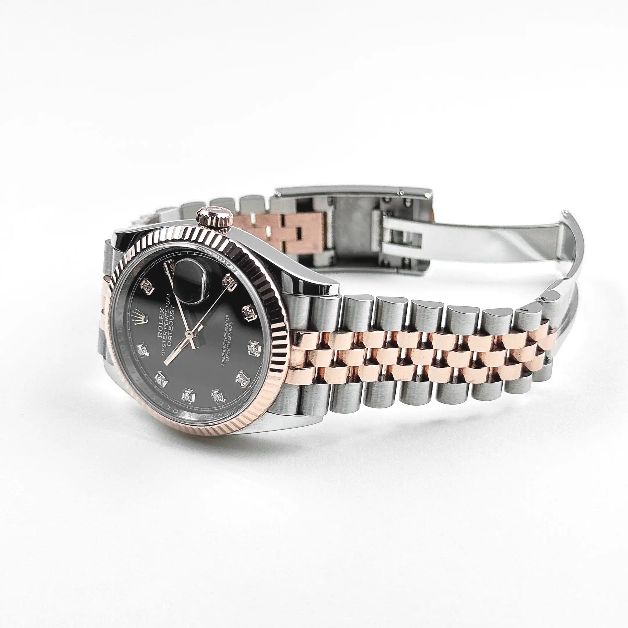 Rolex Datejust 36 126231 Rose Gold Stainless Steel Black Diamond Dial - Image 5