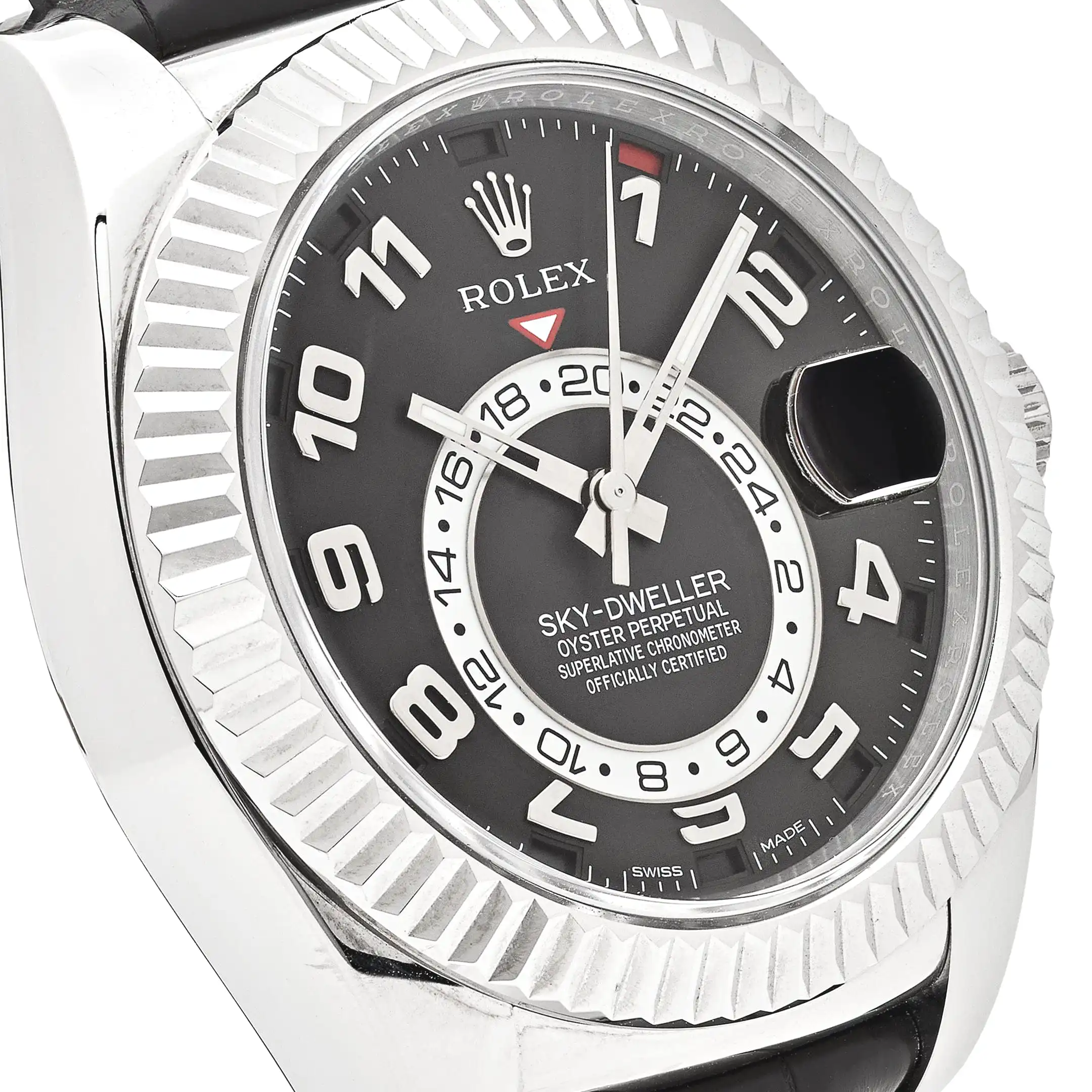Rolex Sky-Dweller 326139 White Gold Black Dial Leather Strap 42mm - Image 5