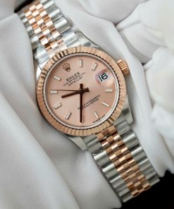 Alternative view of Rolex DateJust Replica Watch Pink Dial Luminous Markers Factory THB 31mm