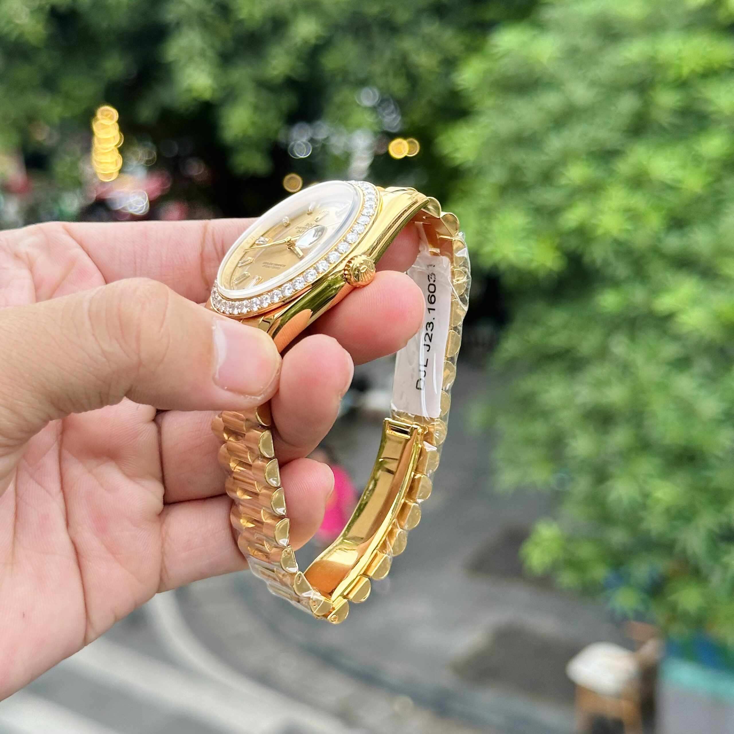 Rolex Day-Date 18K Gold Wrapped Custom Moissanite Diamonds GMF 40mm - Image 6