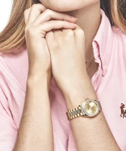Alternative view of Rolex Datejust 28 279138RBR ‘Ladies’ Yellow Gold Champagne Diamond Dial President