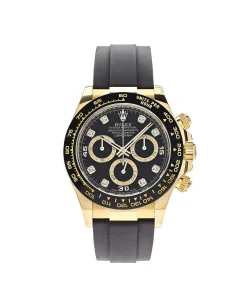 Rolex Daytona 116518LN Yellow Gold Black Diamond Dial 40mm