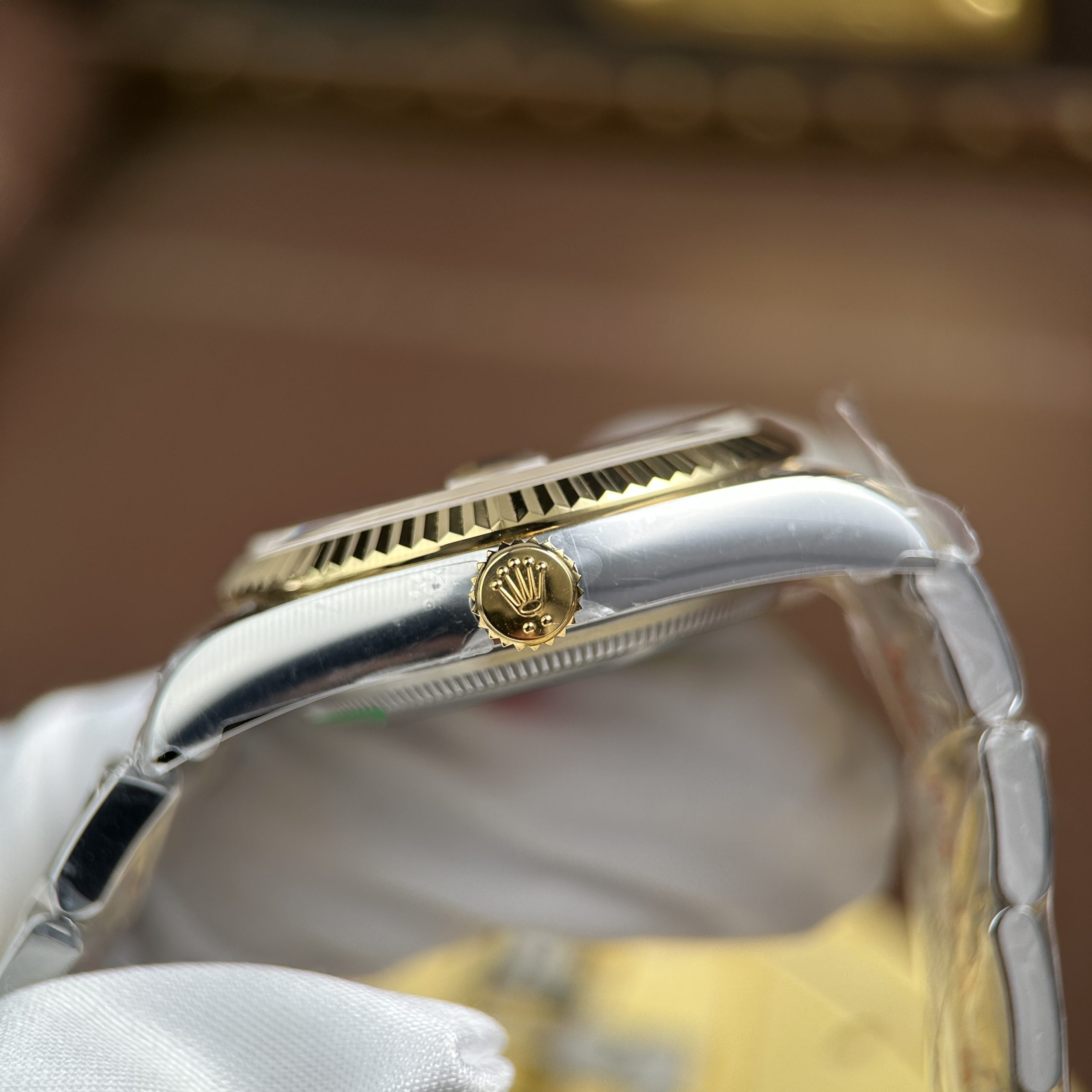 Rolex DateJust High Quality Fake Yellow Dial Oyster Strap AR Factory 36mm - Image 8