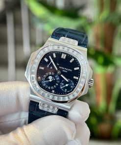 Alternative view of Patek Philippe Nautilus 5724 Rep 11 Watch Custom Moissanite Diamonds 40mm