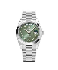 Rolex Day-Date 40 228206 Platinum Olive Green Arabic Dial