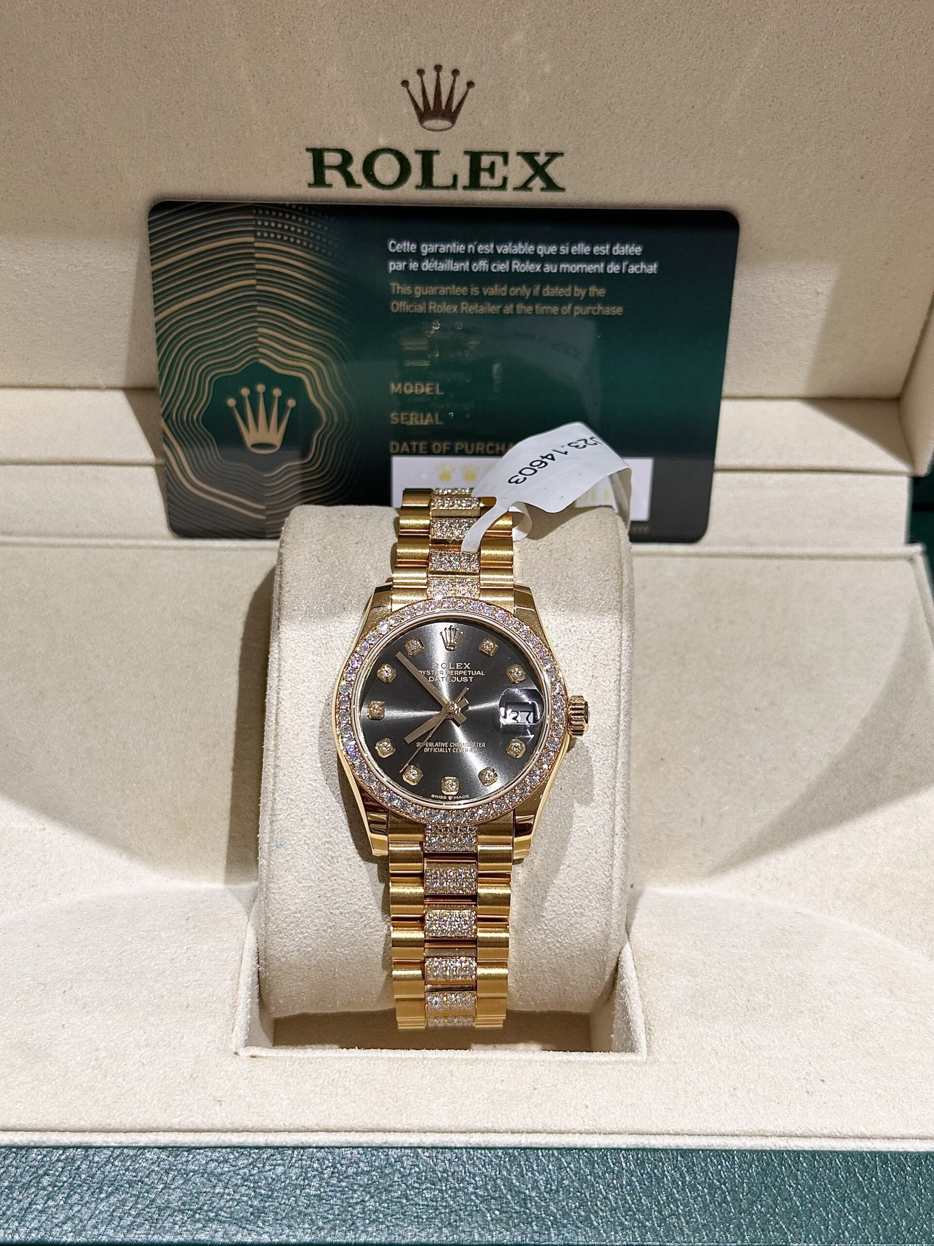 Rolex DateJust 18K Gold Wrapped Custom Diamonds Moissanite 31mm - Image 2
