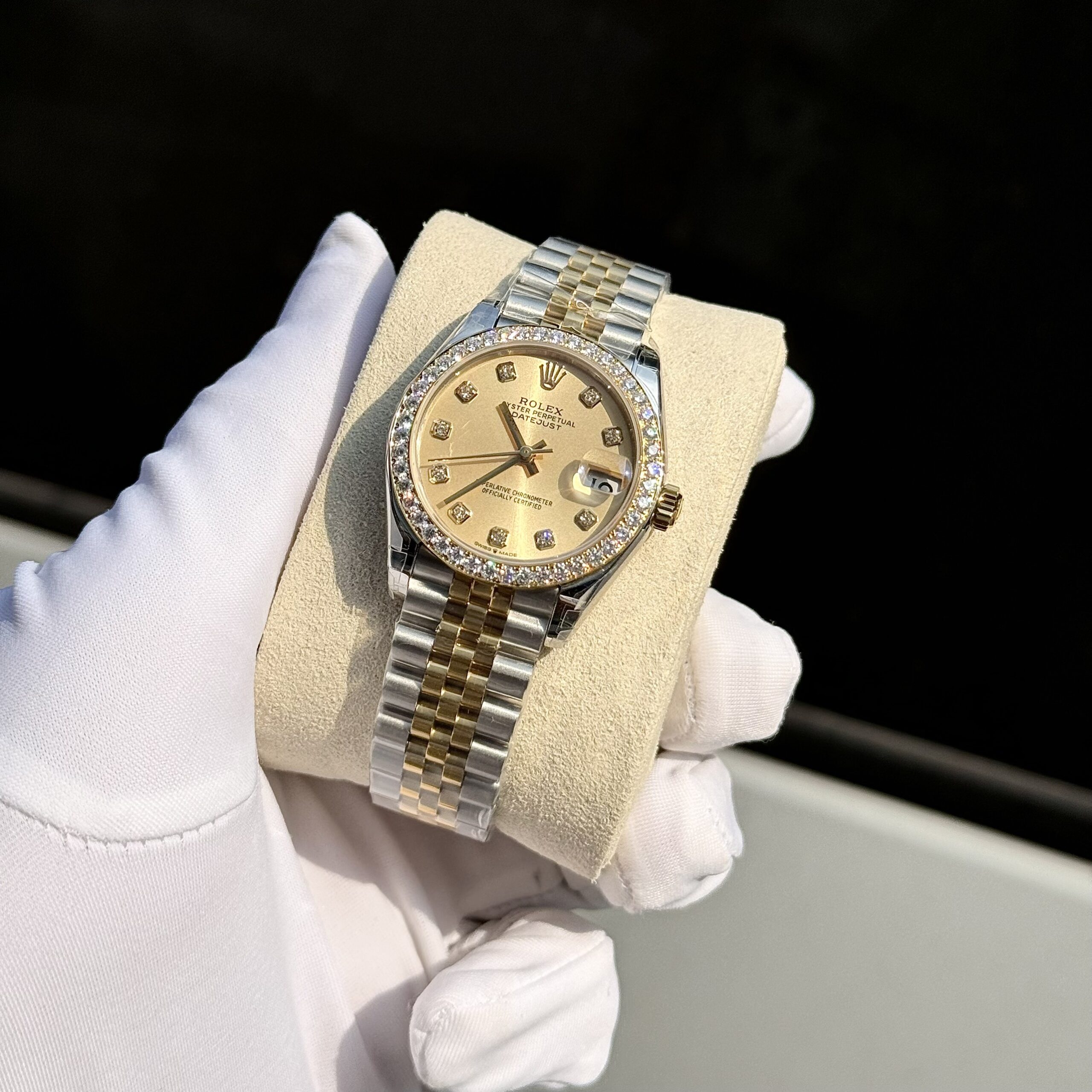 Rolex DateJust Custom Moissanite Diamonds Bezel Rep Watch 31mm - Image 3