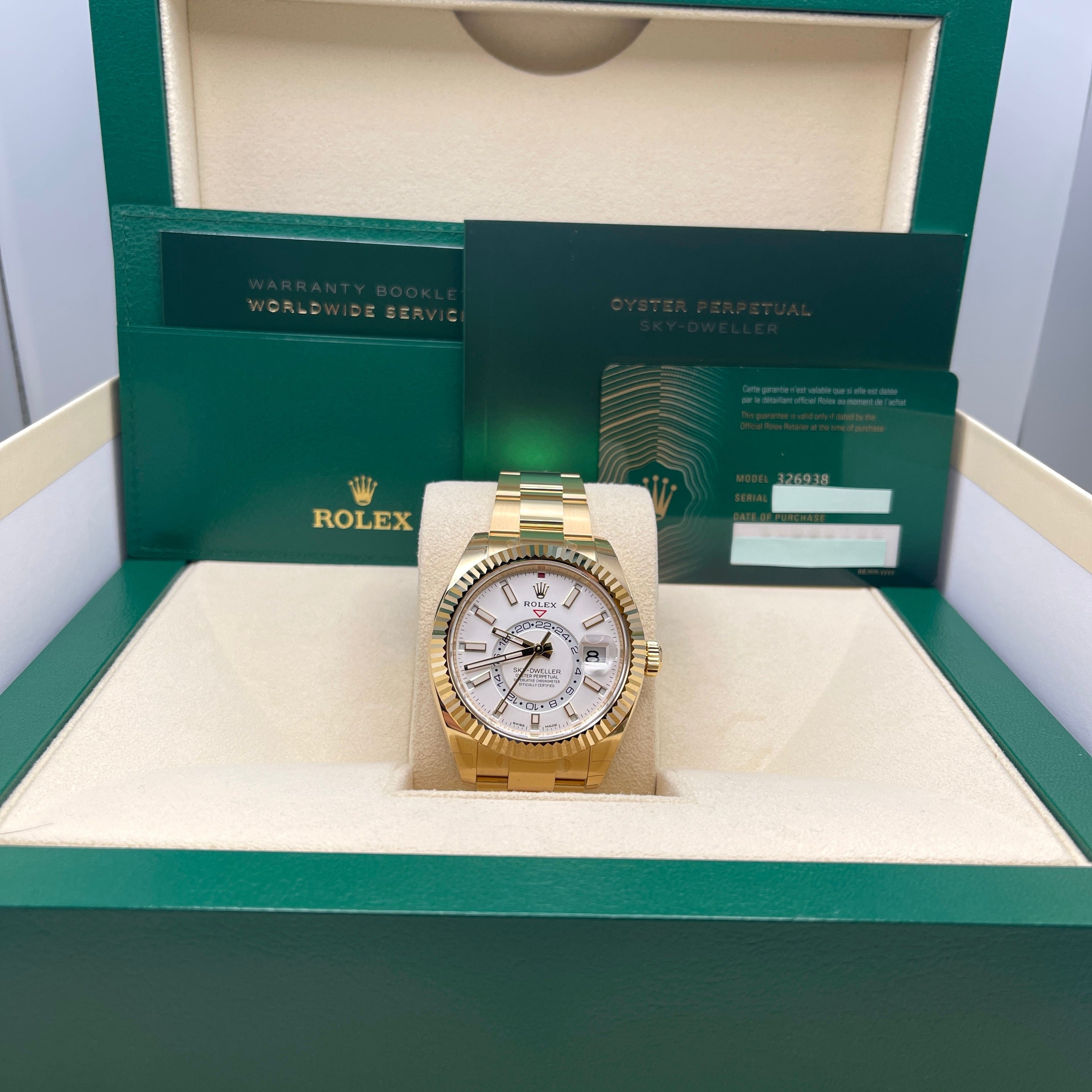 Rolex Sky-Dweller 326938 Yellow Gold White Dial 42mm - Image 7