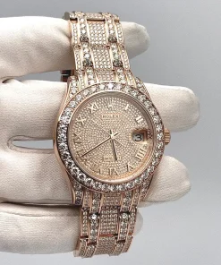 Alternative view of Rolex Datejust Pearlmaster 39 86405RBR Diamond Paved