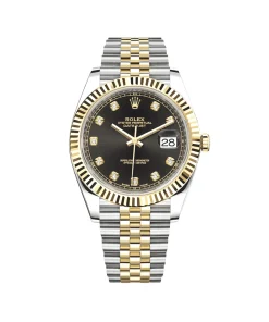 Rolex Datejust 41 126333 Yellow Gold & Stainless Steel Black Diamond Dial Jubilee