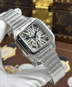 Alternative view of Cartier Santos de Cartier Skeleton Rep 11 Factory MLF 39.8mm
