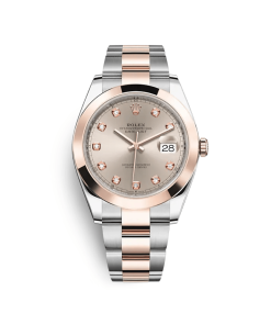 Rolex Datejust 41 126301 Stainless Steel Rose Gold Sundust Diamond Dial