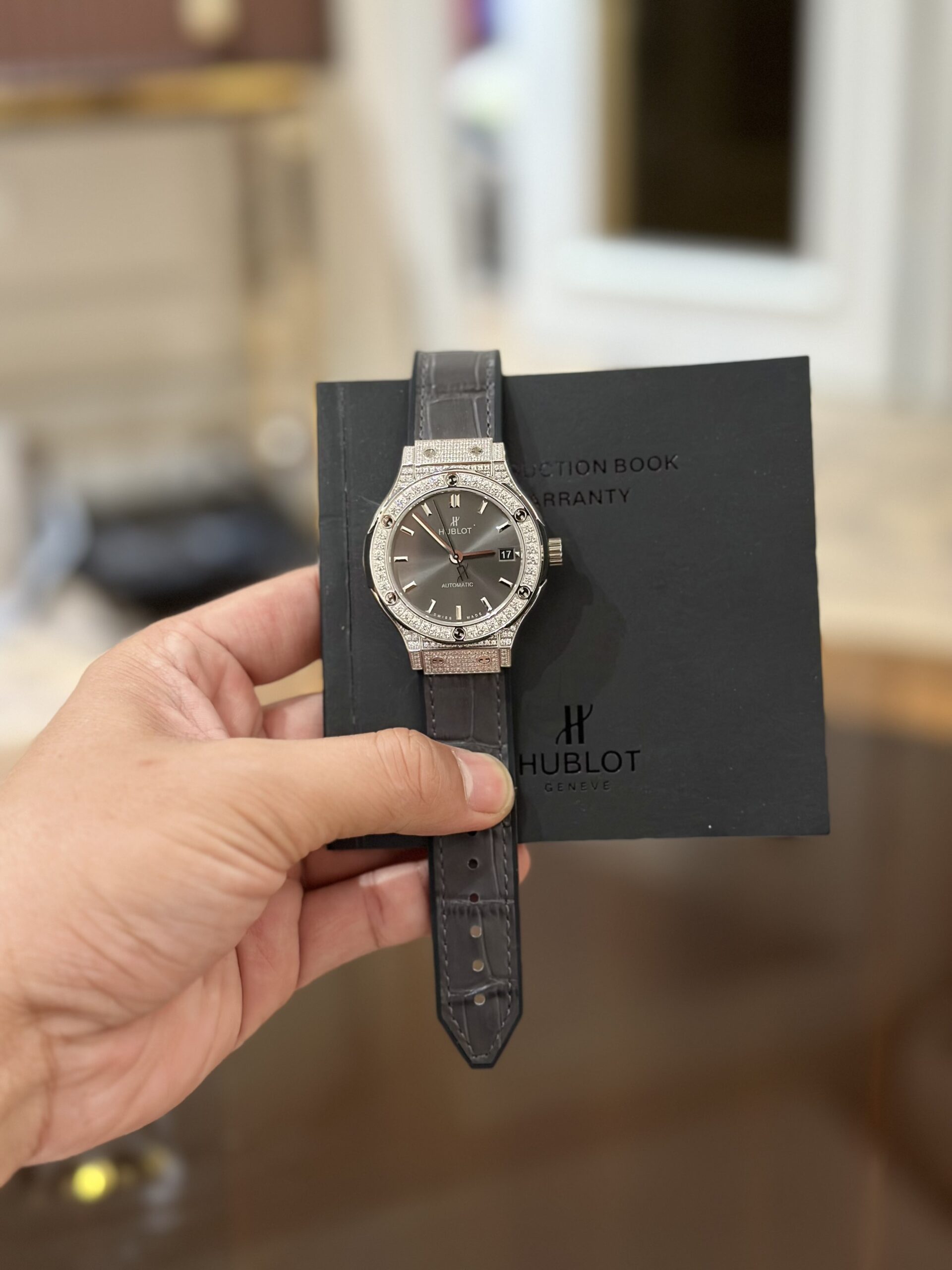 Hublot Classic Fusion Diamonds Gray Dial Watch 38mm