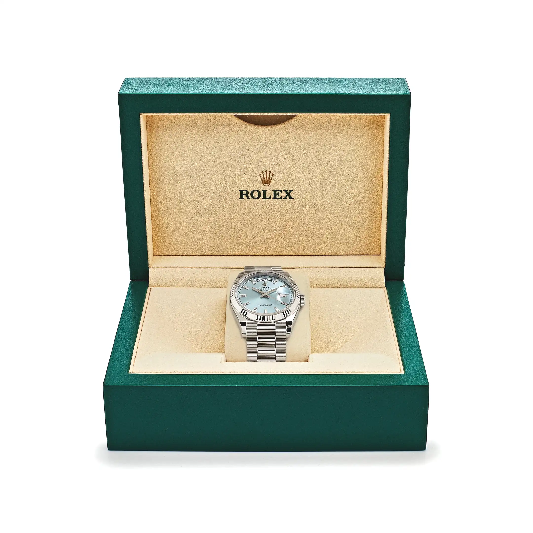 Rolex Day-Date 36 128236 Platinum Ice Blue Baguette Dial - Image 7