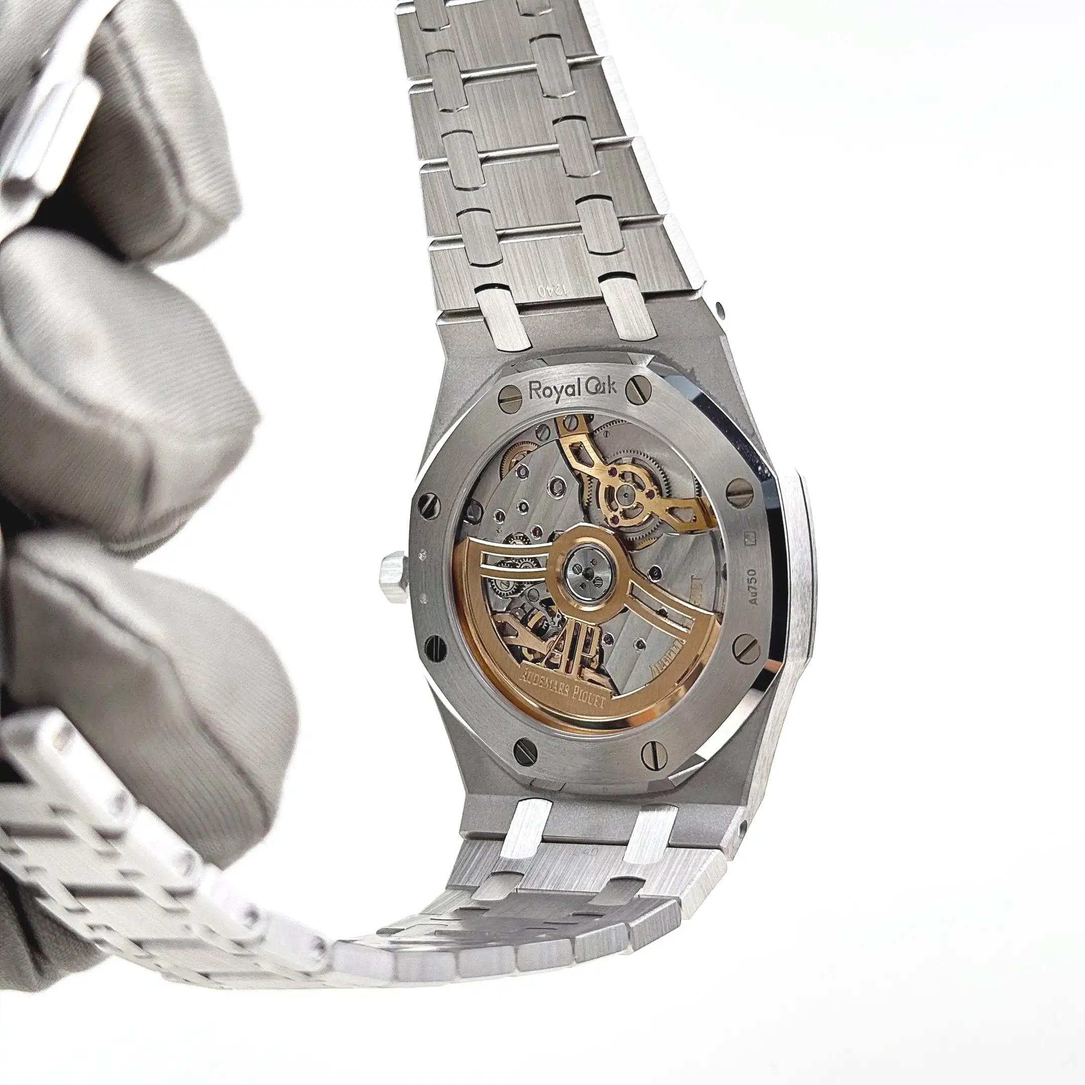 Audemars Piguet Royal Oak 16202BC.OO.1240BC.02 ‘Jumbo’ Extra-Thin White Gold Grainy Blue Dial - Image 11