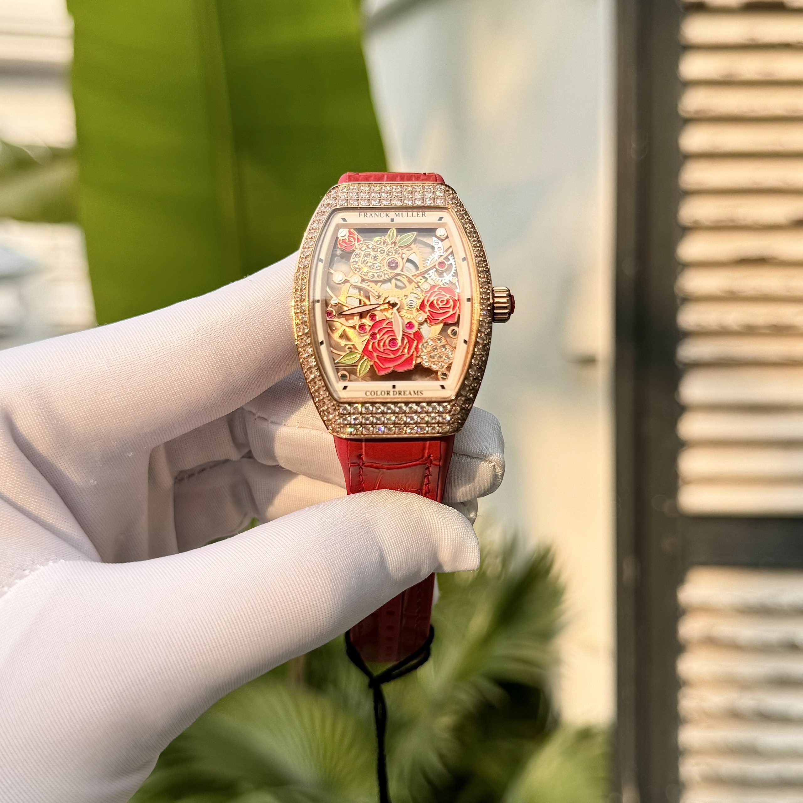 Franck Muller V32 Color Dreams Diamonds Red Color ABF Factory 36mm