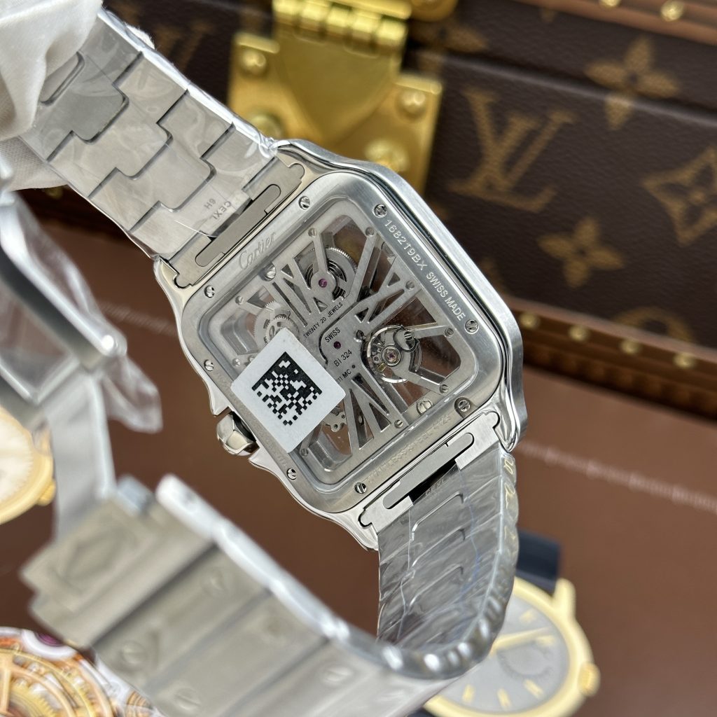 Đồng Hồ Cartier Santos de Cartier Chế Tác Lộ Cơ Skeleton Nhà Máy MLF 39.8mm