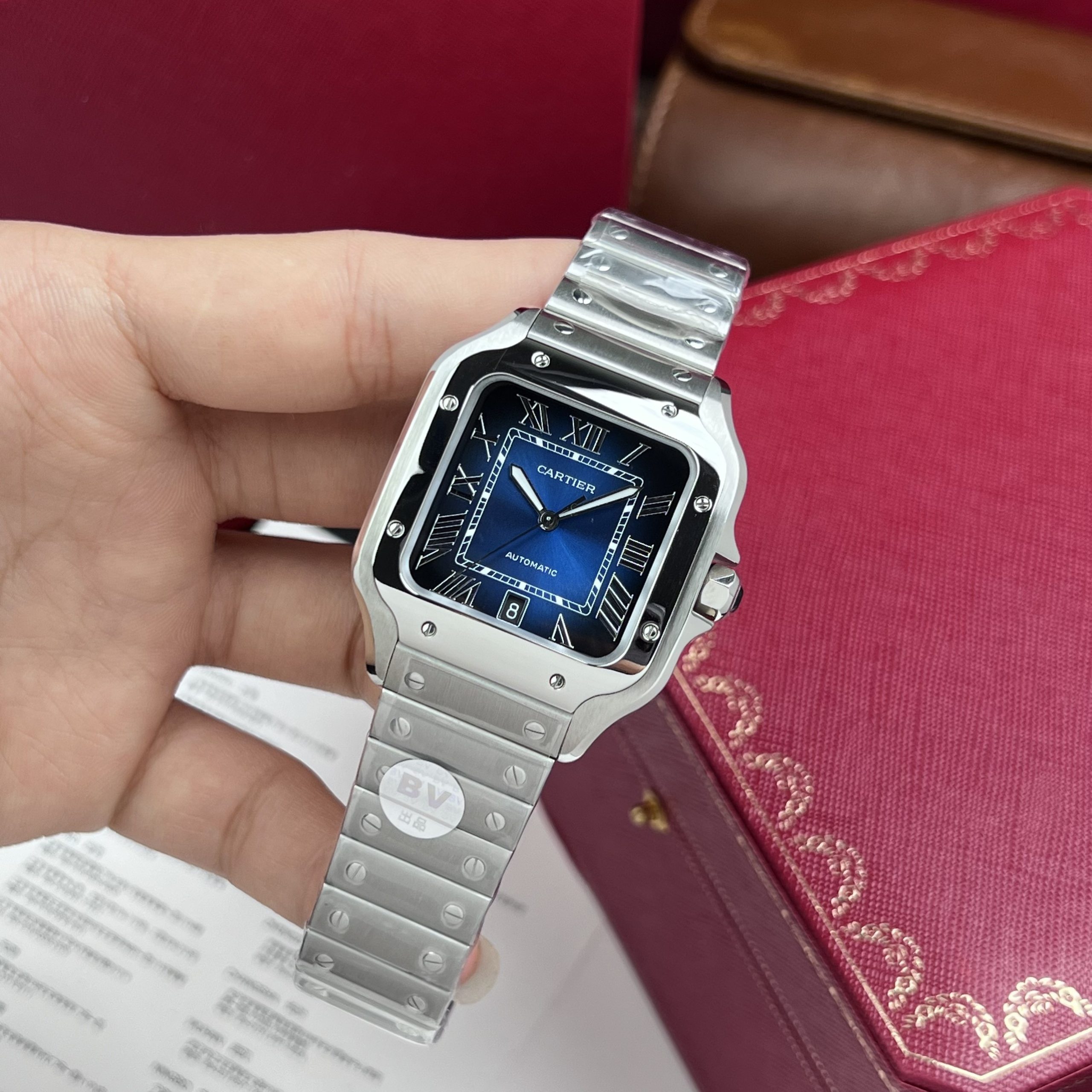Cartier Best Replica Watch Santos WSSA0030 Blue Dial BV Factory 39.8mm - Image 3