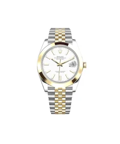 Rolex Datejust 41 126303 Stainless Steel Yellow Gold White Dial Jubilee