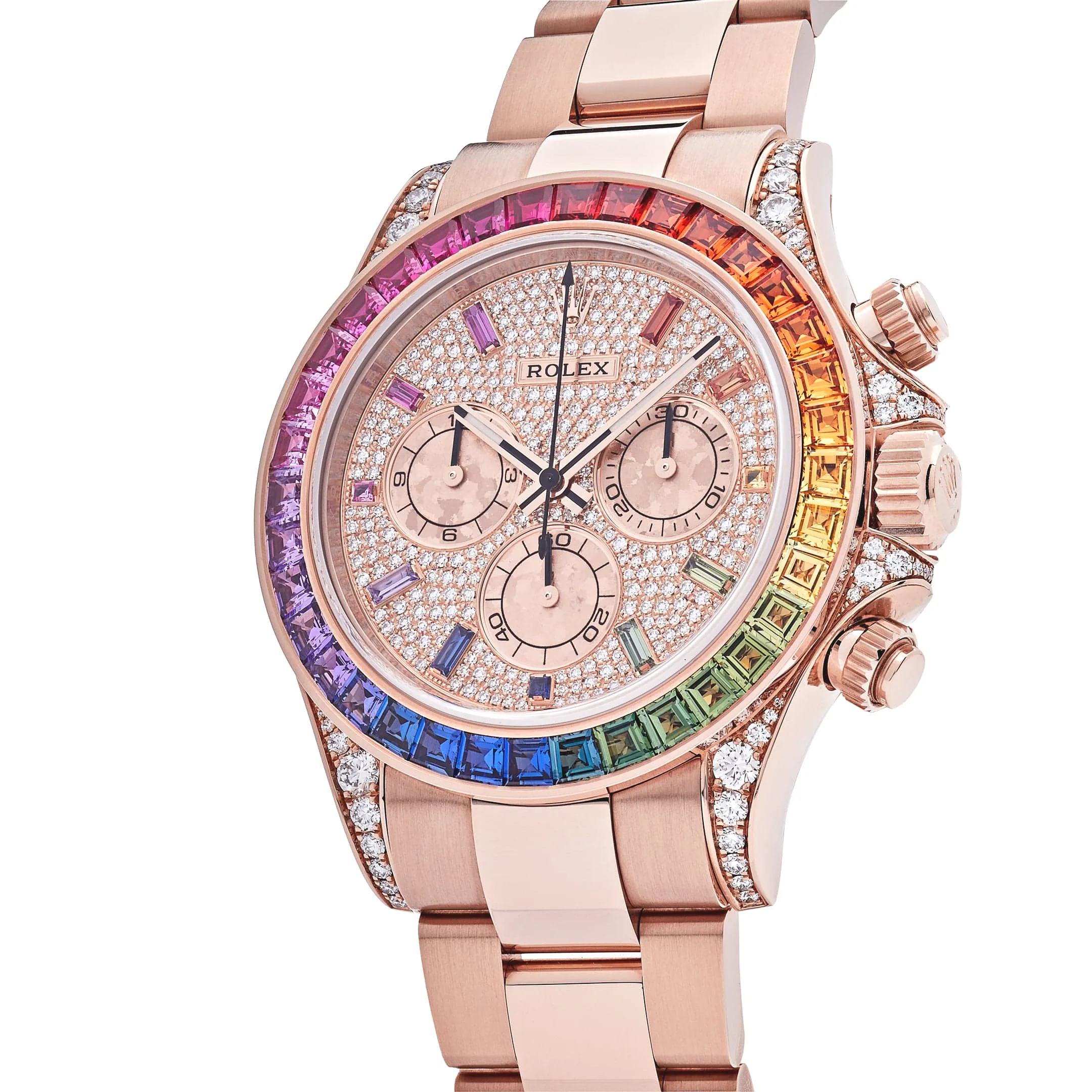 Rolex Daytona 116595RBOW ‘Rainbow’ Rose Gold Pave Diamond Dial Sapphire Bezel - Image 4