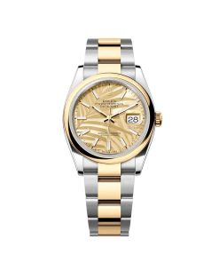 Rolex Datejust 36 126203 Two-Toned Yellow Gold Stainless Steel Palm Motif Dial
