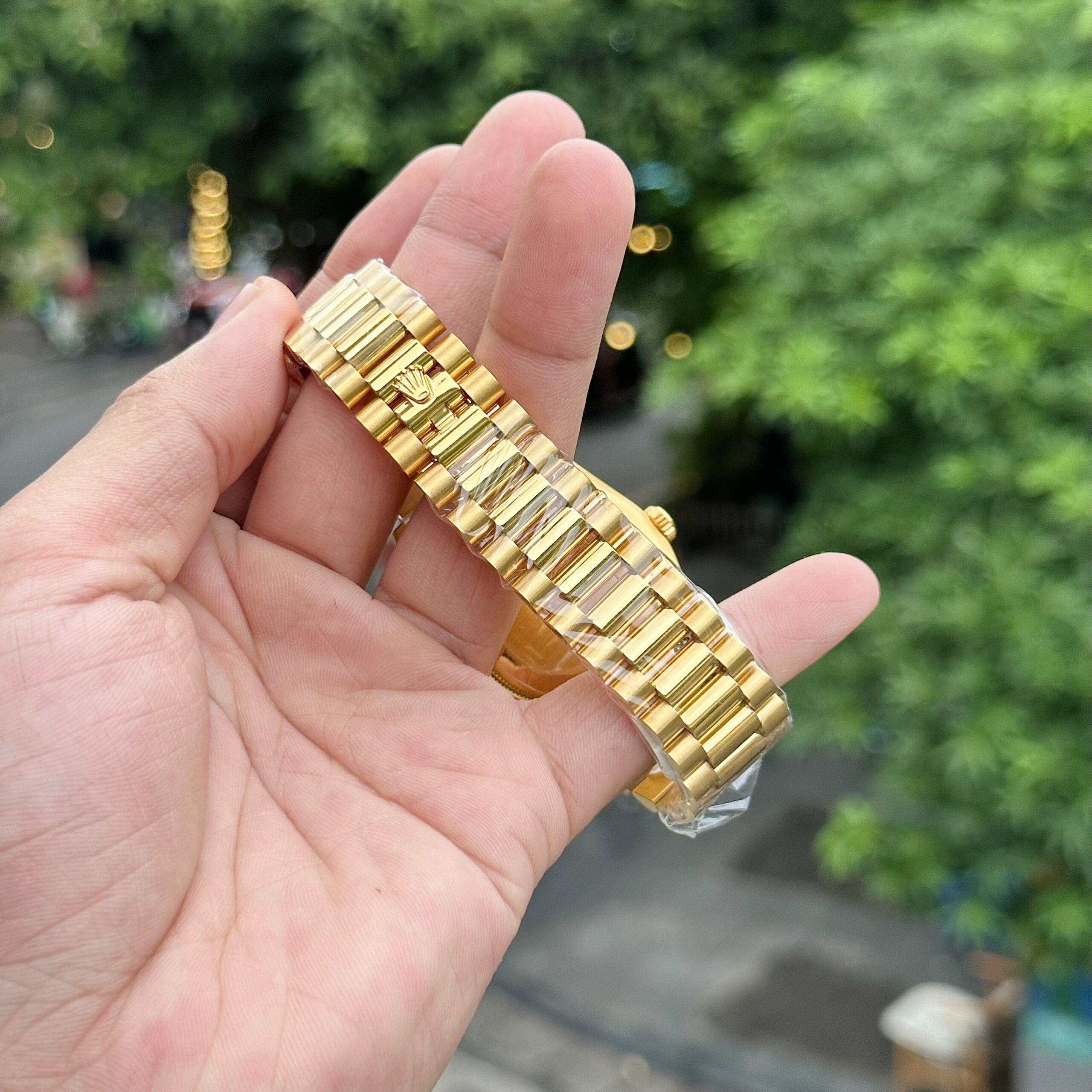 Rolex Day-Date 18K Gold Wrapped Custom Moissanite Diamonds GMF 40mm - Image 7