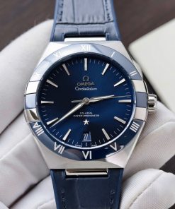 Alternative view of Omega Constellation Men’s Replica 11 with Blue Leather Strap VS Factory 41mm