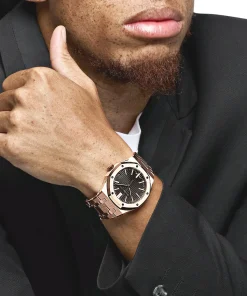 Alternative view of Audemars Piguet Royal Oak Selfwinding 15510OR.OO.1320OR.02 Rose Gold “50th Anniversary” Black Dial