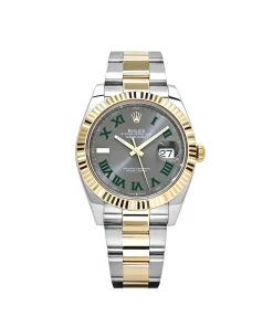 Rolex Datejust 41 126333 Yellow Gold Stainless Steel Wimbledon Slate Dial Oyster