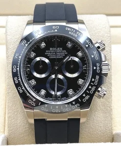 Alternative view of Rolex Daytona 116519LN White Gold Black Diamond Dial 40mm