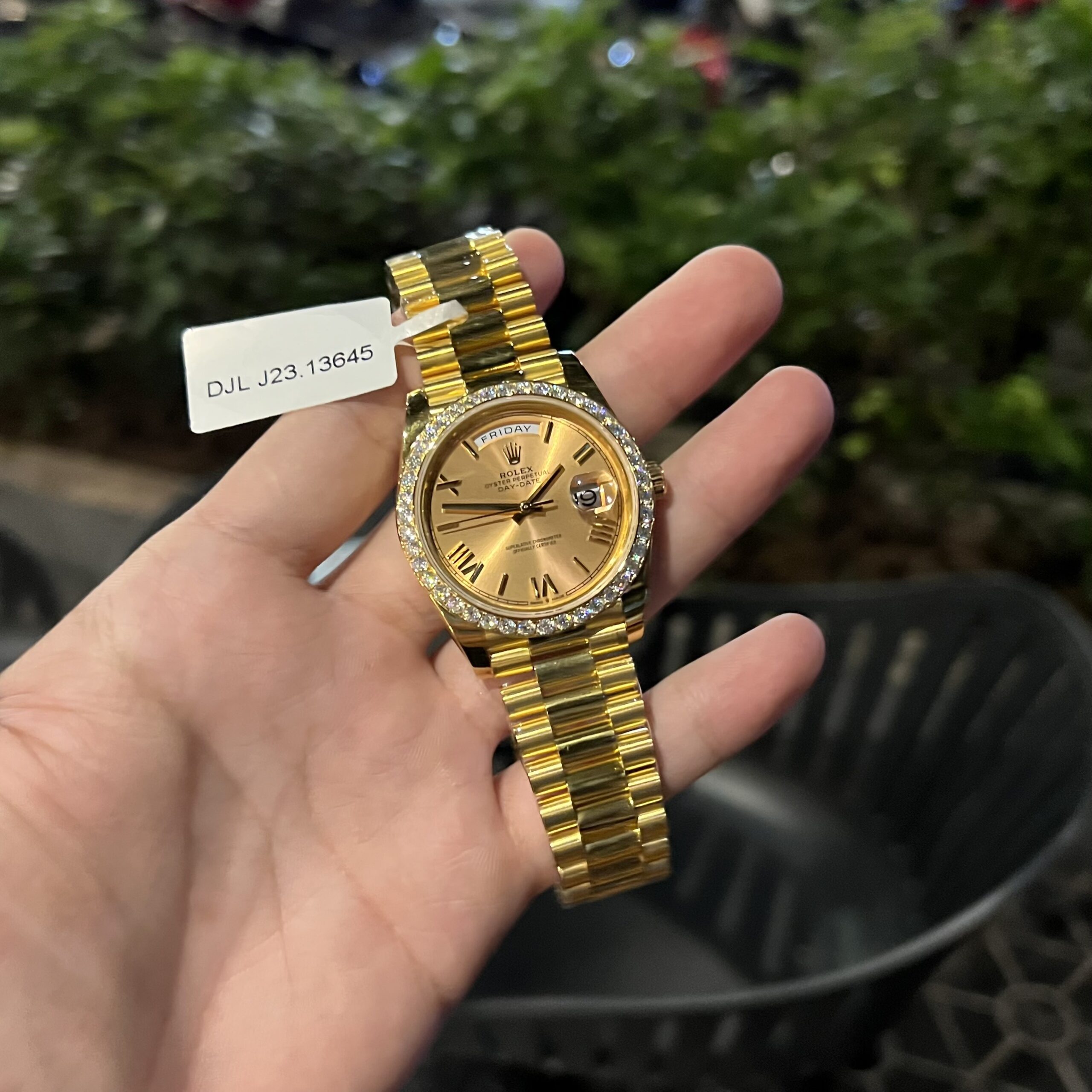 Rolex Day-Date Custom 18K Gold Wrapped Diamonds Moissanite GM Factory 40mm - Image 3