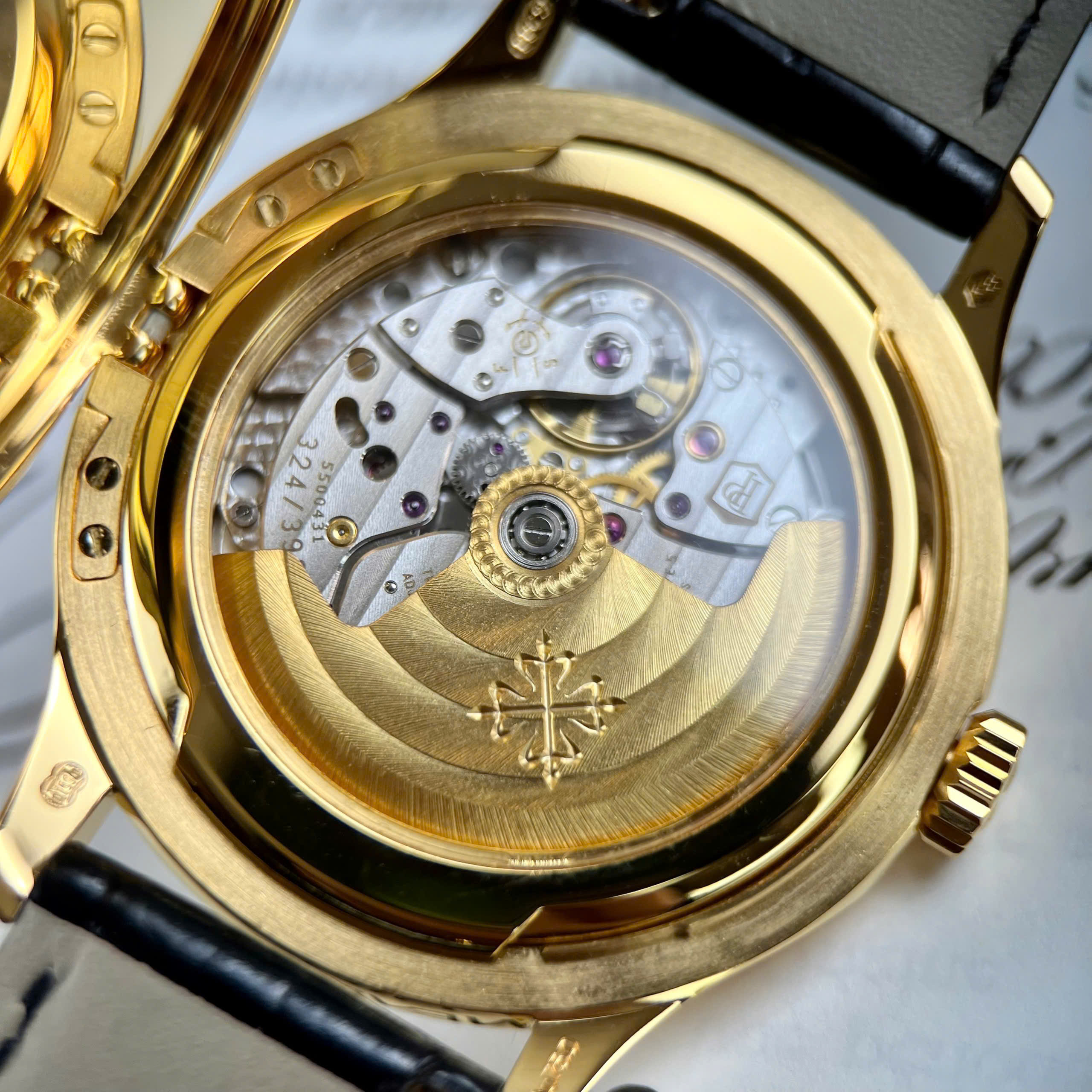 Patek Philippe Calatrava 5227J 18K Gold Wrapped Brown Leather Strap Factory 3K 39mm - Image 7
