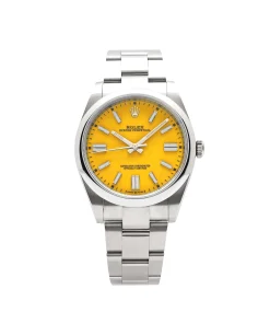 Rolex Oyster Perpetual 41 124300 Stainless Steel Yellow Dial