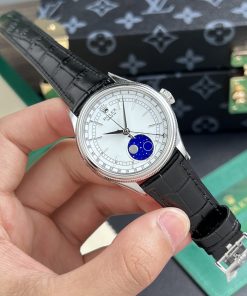 Rolex Cellini 50535 Replica Watch Sliver Leather Strap Best Quality 39mm