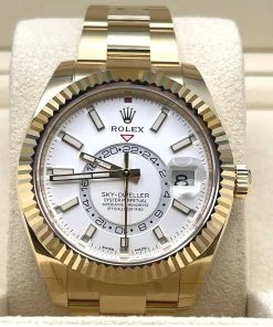 Alternative view of Rolex Sky-Dweller 326938 Yellow Gold White Dial 42mm
