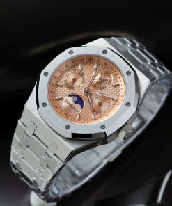 Alternative view of Audemars Piguet 26574 Replica Luxury Watch Salmon Dial Metal Strap Factory BBS 41mm