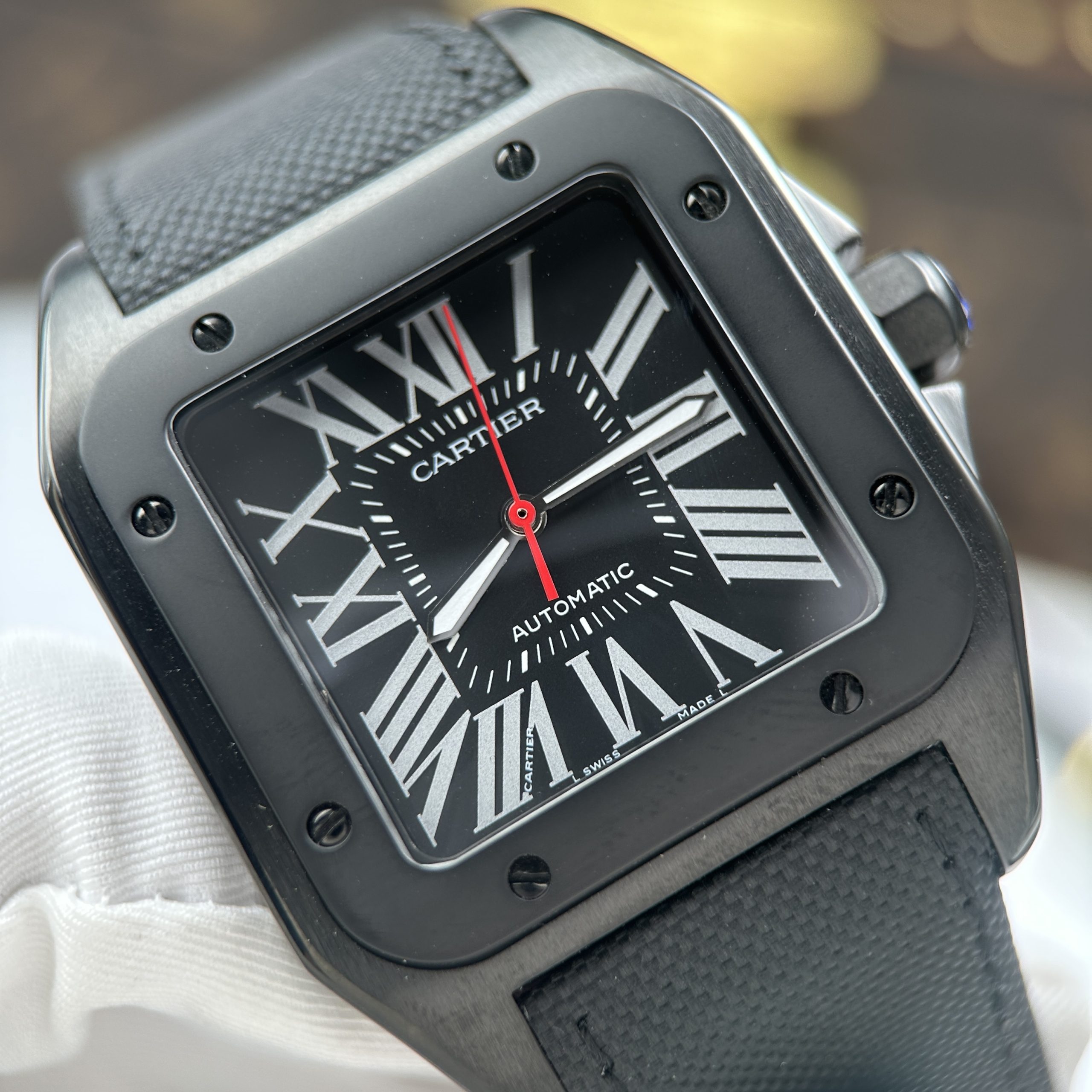 Cartier Santos 100 XL Replica Luxury Watch AlLC Plated Case Black Dial 41x51mm - Image 3